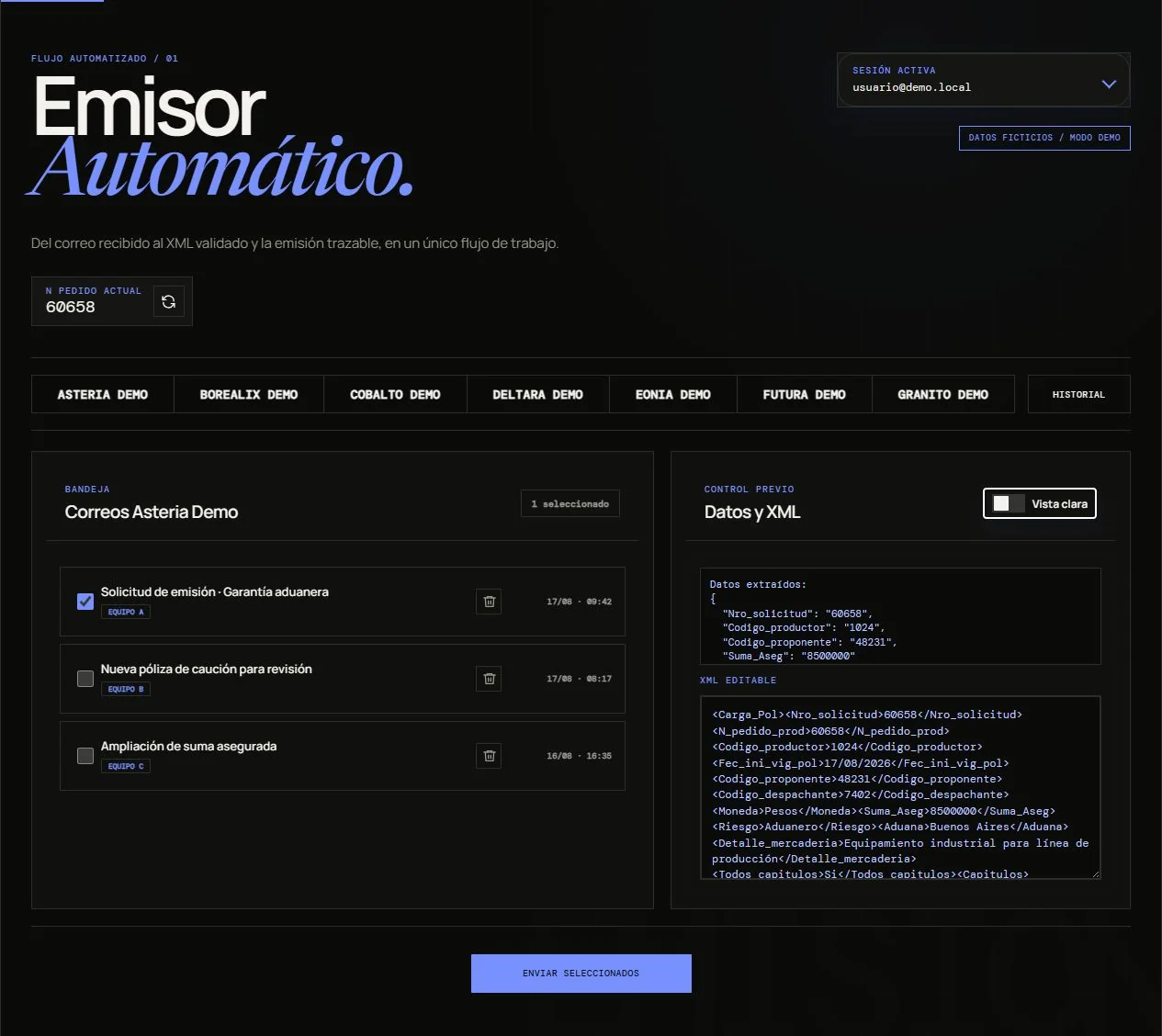 Edición y revisión del XML en Emisor Automático